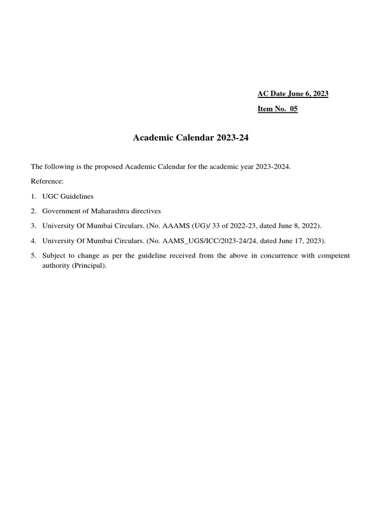 Academic Calendar 2023-24 Overview | PDF | Academic Term | Holidays