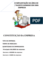 Projeto de Implantação Da Área de Gestão de Talento Humano