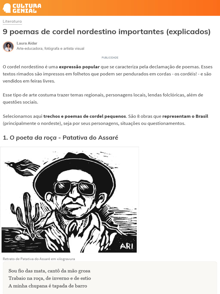 Poemas de Cordel Nordestino Importantes | PDF | Poesia
