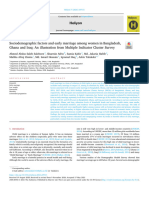 Sociodemographic Factors and Early Marriage Among Women in Bangladesh