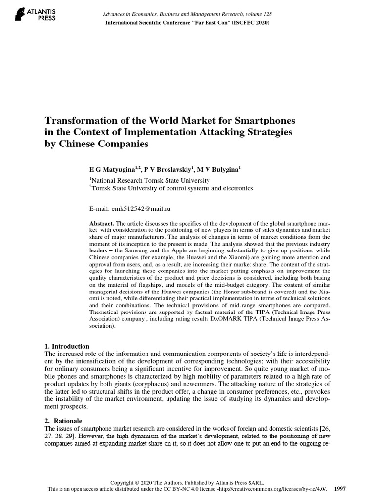 Transformation of The World Market For Smartphones | PDF | Smartphone ...