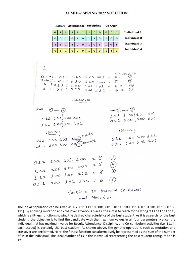 Genetic Algorithm and CSP Solutions | PDF | Computer Science ...