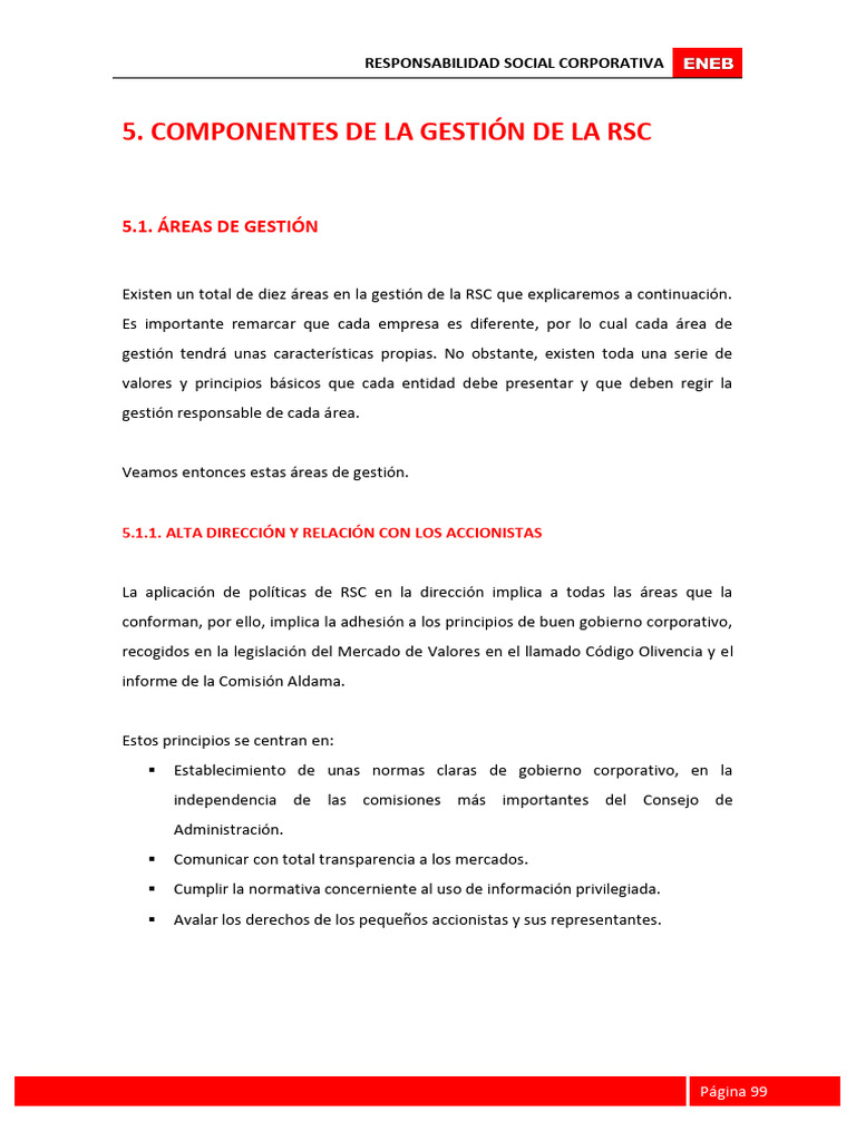Áreas Clave en la Gestión de RSC | PDF | Business | Responsabilidad ...