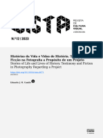 Histórias Da Vida e Vidas de História. Testemunho e Ficção Na Fotografia A Propósito de Um Projeto