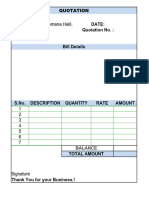 Shipping Quotation Format