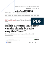 Delhi's Air Turns Toxic - How Can The Elderly Breathe Easy This Diwali - Health and Wellness News - The Indian Express