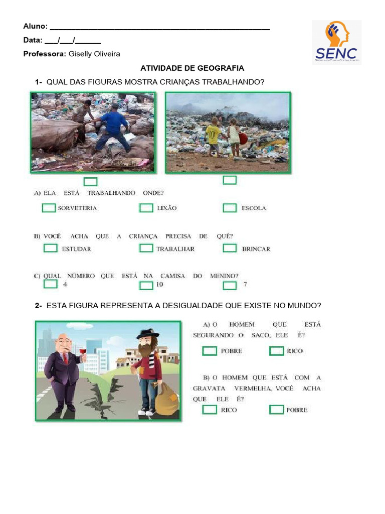 Atividade Adaptada: Desigualdade Social | PDF