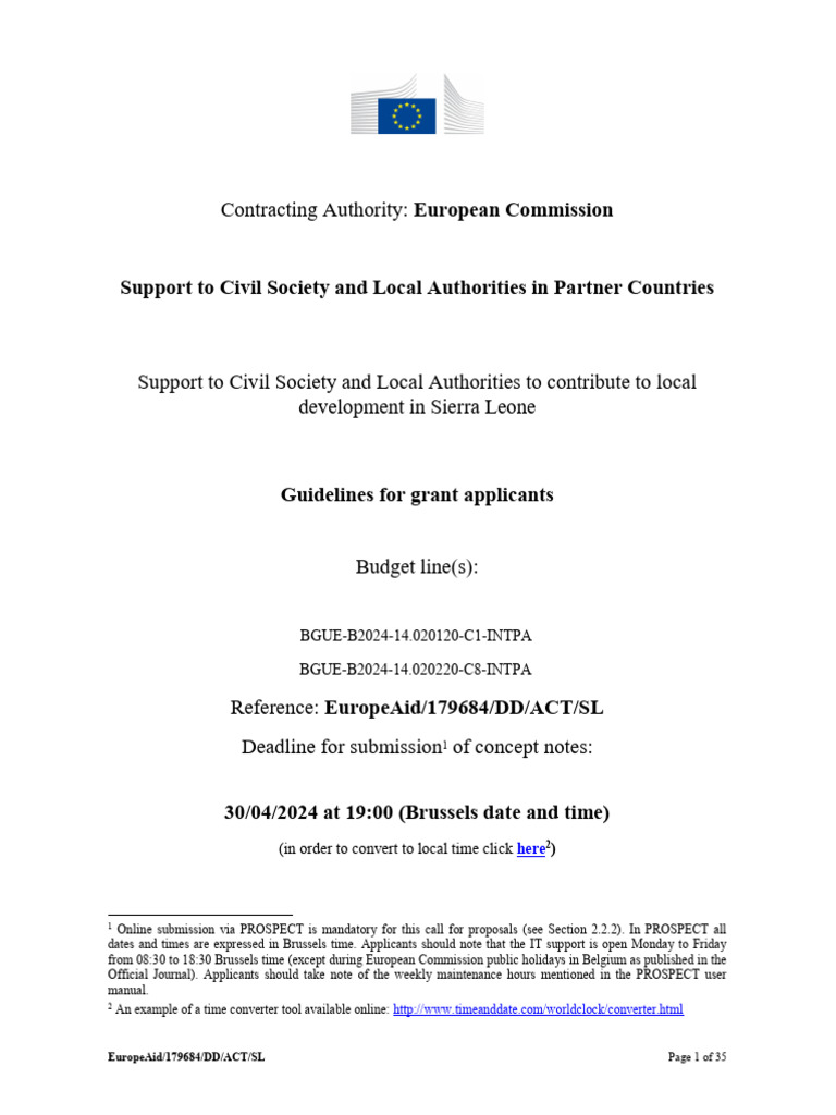 Guidelines for grant applicants 2024 pdf governance european union