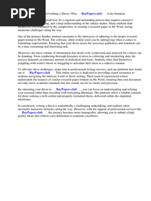 Research Paper Format Ms Word