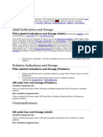 FDA-Labeled Indications and Dosage (Adult) : Guideline-Supported Use