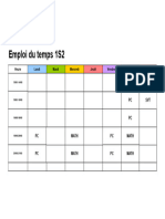 Emploi Du Temps 1S2: Heure Lundi Mardi Mercredi Jeudi Vendredi Samedi Dimanche