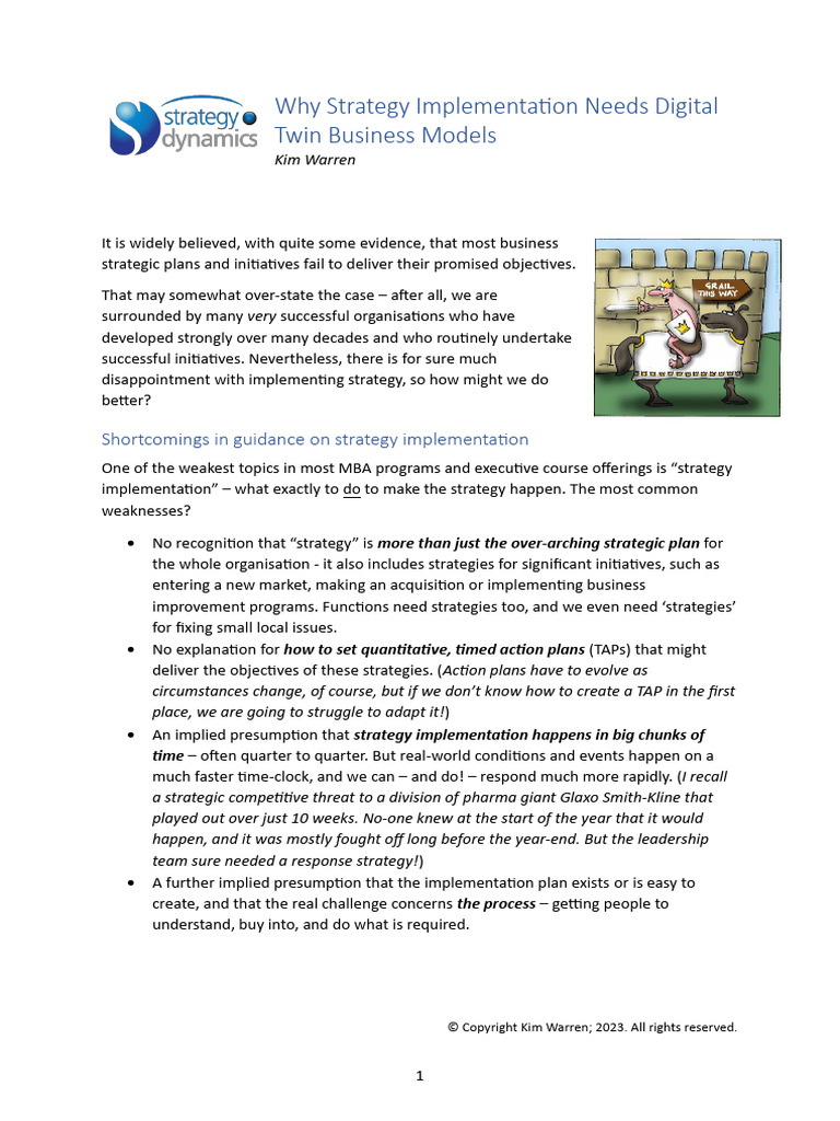 Warren Strategy Implementation and Digital Twin Business Models | PDF ...