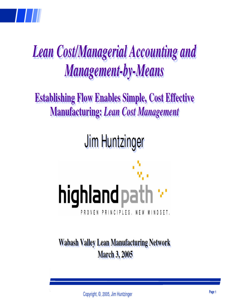 Lean Cost Accounting and ManagementbyMeans PDF Lean Manufacturing
