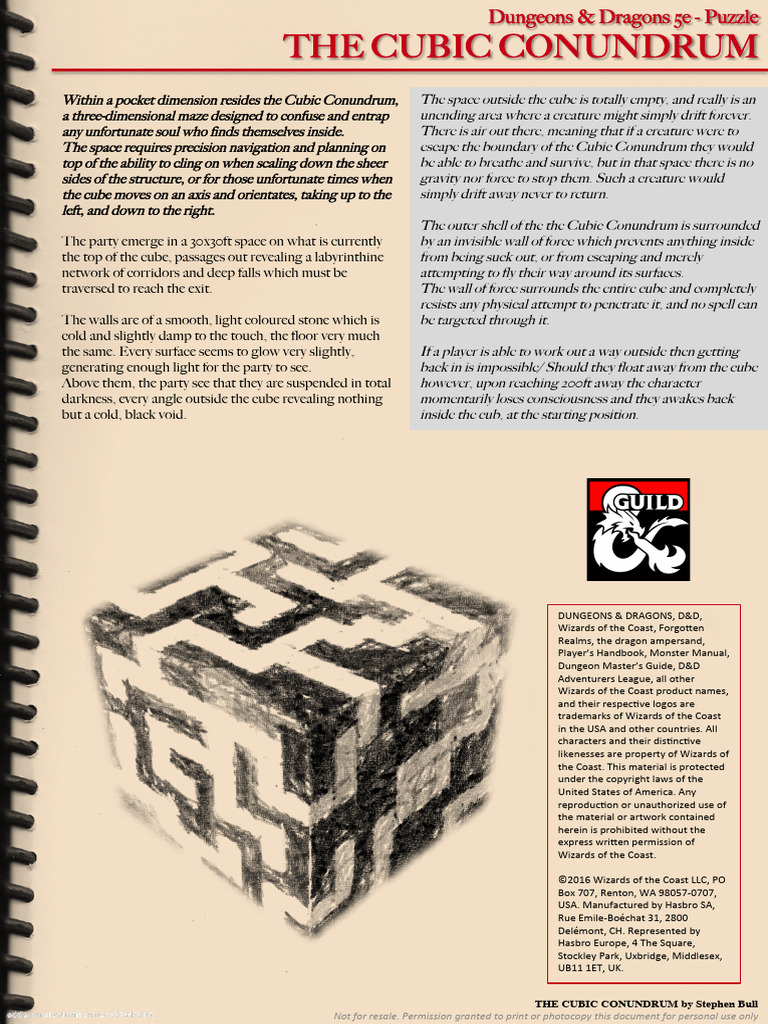 5e Puzzle - The Cubic Conundrum | PDF