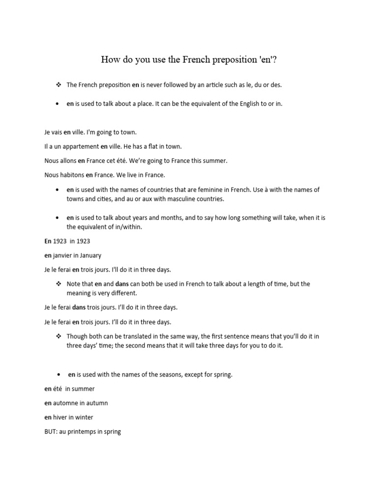 En preposition | PDF | Linguistics