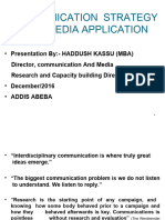 Communication Stratgy and Media Application.. May 2014