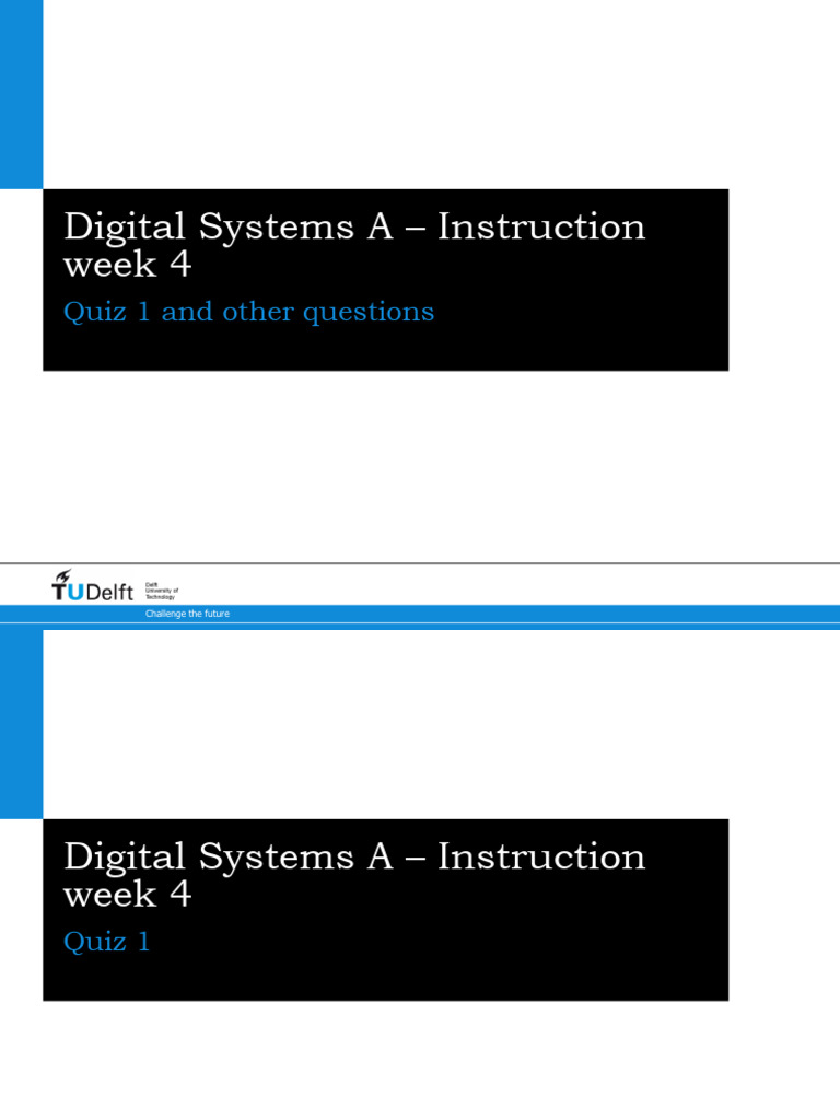 Digital Systems A Week 4 Quiz Guide | PDF | Digital Electronics ...
