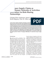 Aerospace Supply Chains As Evolutionary Networks of Activities - Innovation Via Risk-Sharing Partnerships