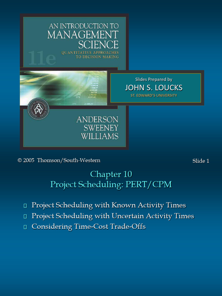 PERT/CPM Project Scheduling Guide | PDF | Projects | Operations Research