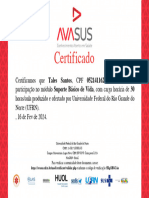 Suporte Básico de Vida - Certificado de Conclusão