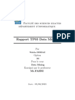 Rapport TP03 Data Mining: Facult e Des Sciences Exactes D Epartement D'informatique