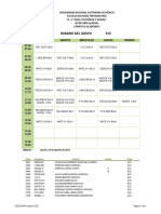 Horario Del Grupo: Lunes Martes Miércoles Jueves Viernes 07:00 07:50