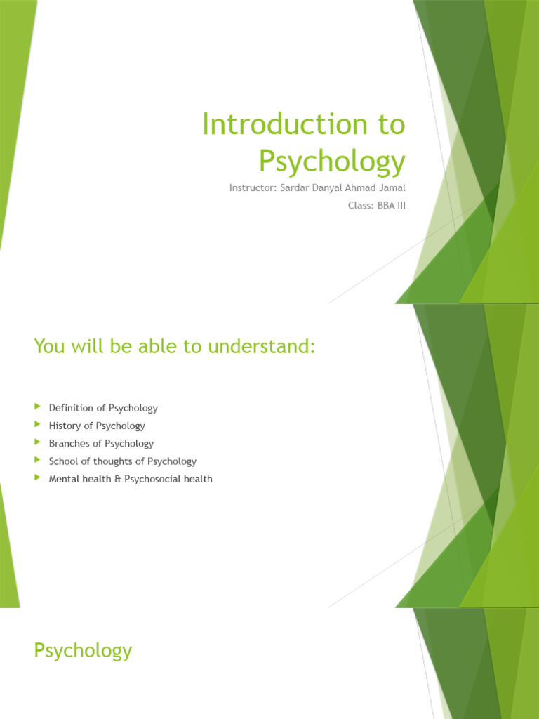 Introduction to Psychology Overview | PDF | Psychology | Thought