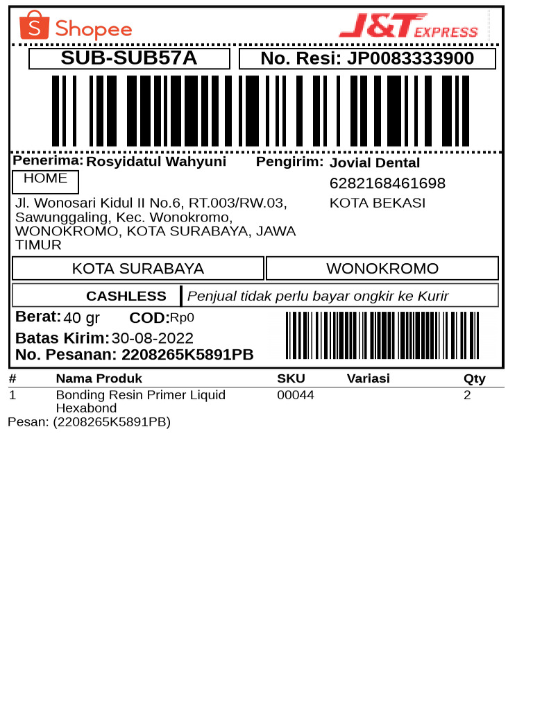 Label Pengiriman | PDF
