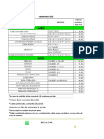 Precios Septiembre 2022 - 1 Estrella