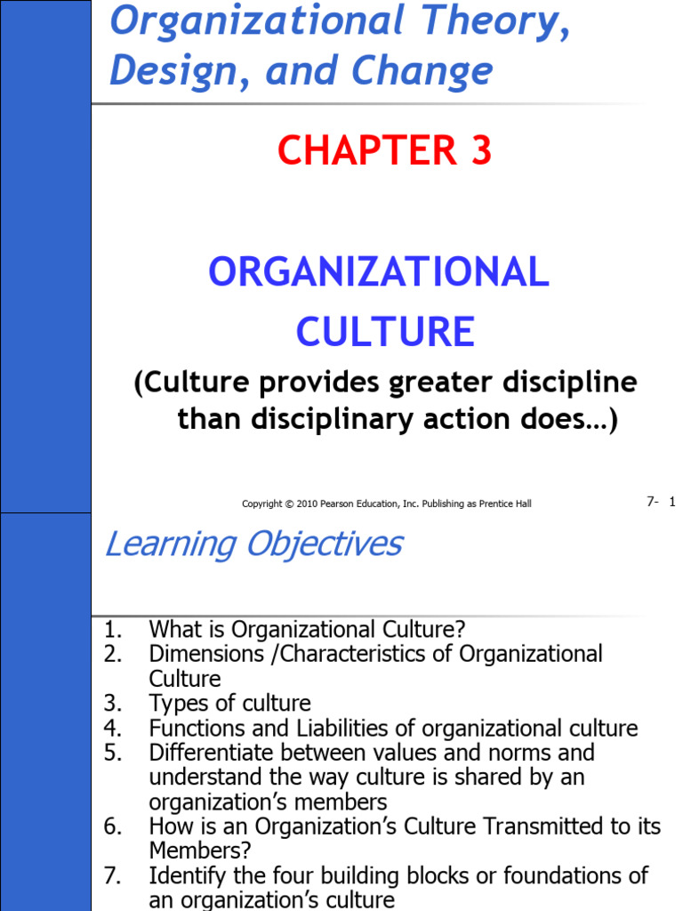 Chapter 3 Organizational Culture | PDF | Organizational Culture ...