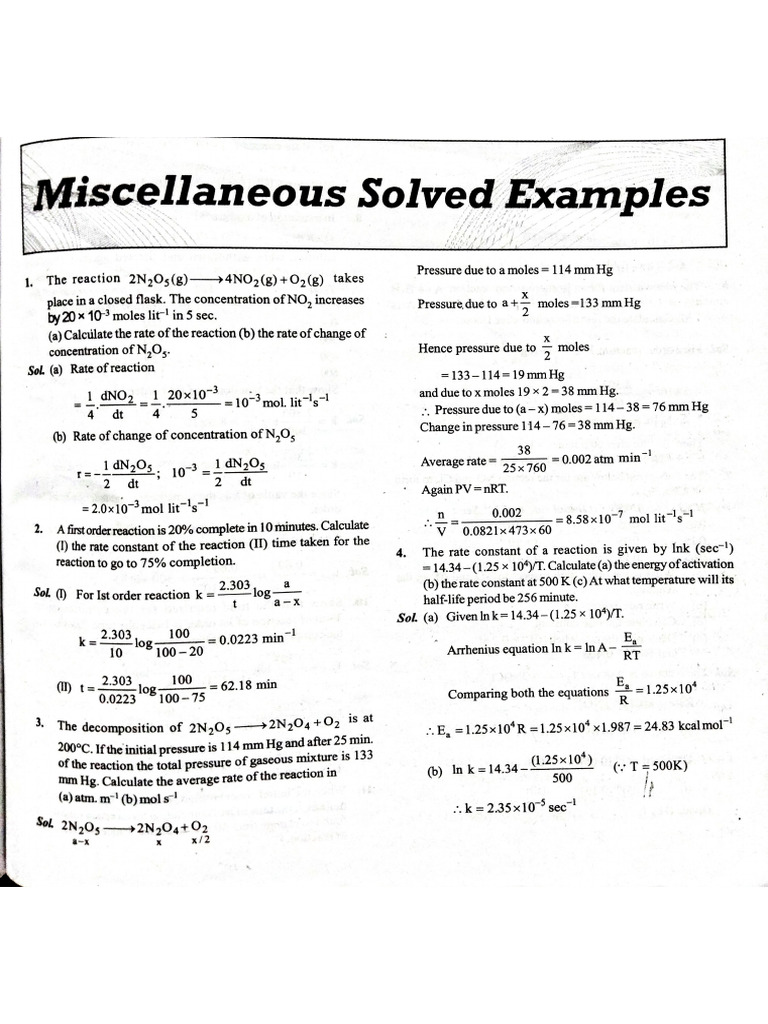 Chemical Kinetics MCQ (Question+answer) | PDF