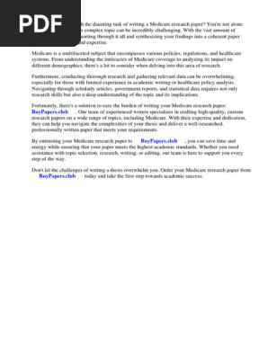 Medicare Research Paper