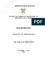 Guía para la elaboración de proyectos de investigación científica en la Universidad Nacional de Ucayali