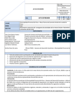 Acta 2da Sesión Mesa Técnica de Economia Verde