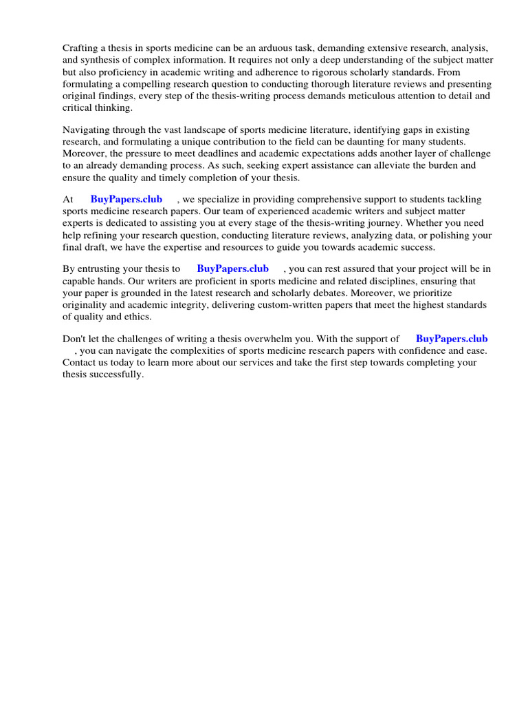 Sports Medicine Research Papers PDF Medicine Sports