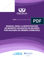 Manual para La Investigación de Muertes Violentas de Mujeres Por Razones de Género Femicidios
