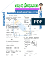 Ejercicios de Circunferencia Trigonométrica para Cuarto de Secundaria