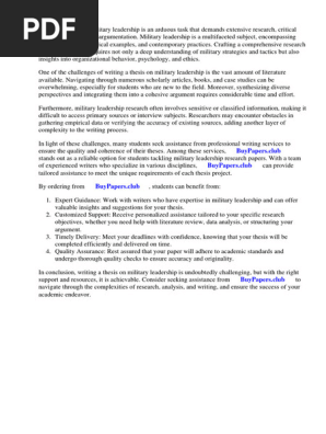 Military Leadership Research Papers
