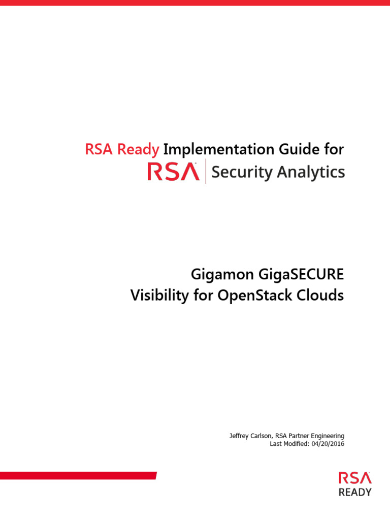 Gigamon GIGASECURE OpenStack SA10.5 | PDF | Open Stack | Security
