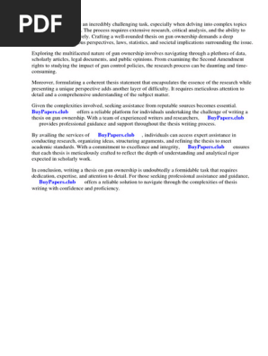 Research Paper on Gun Ownership