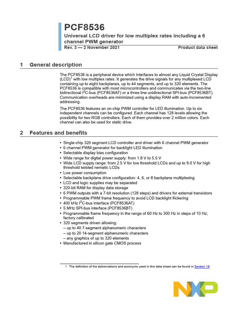 PCF8536 | PDF | Liquid Crystal Display | Microcontroller