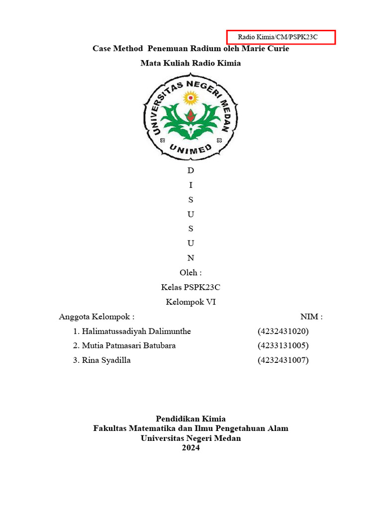 Case Method Penemuan Radium Oleh Marie Curie | PDF