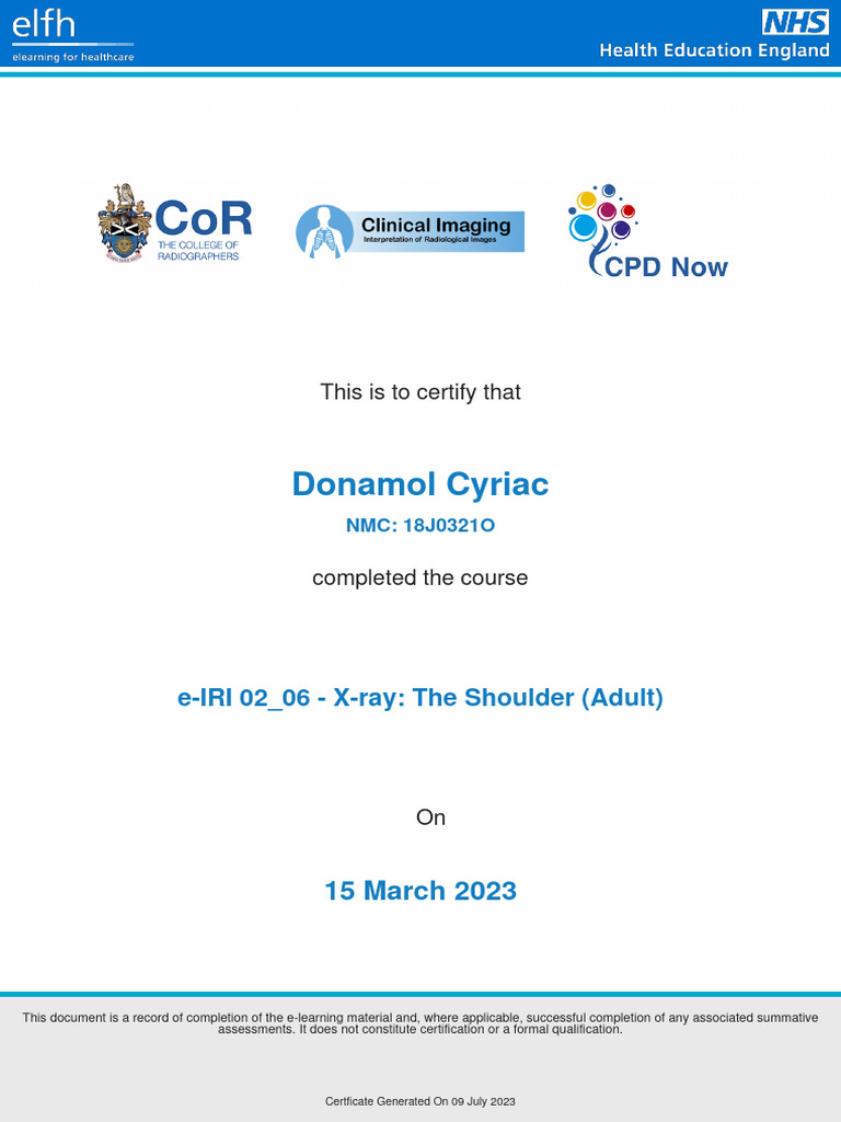 elfh X ray shoulder | PDF