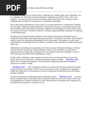 Butterfly Research Paper