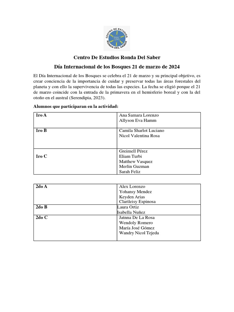 D a internacional de los bosques 21 de marzo de 2024 16 3 24 pdf