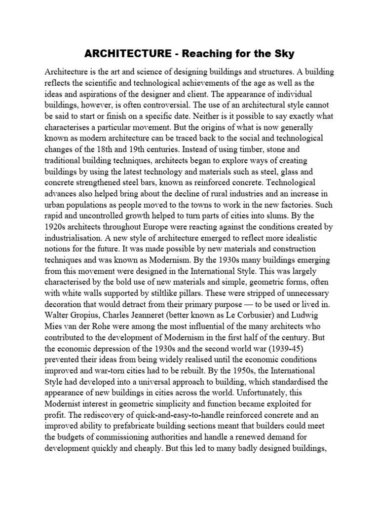 Evolution of Modern Architecture | PDF | Architectural Design ...