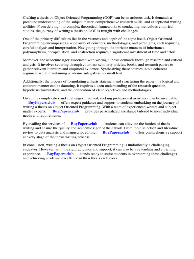 Research Papers Object Oriented Programming | PDF | Method (Computer ...