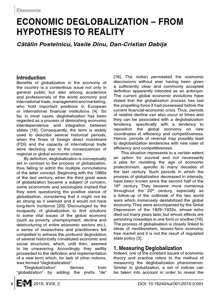Understanding Economic Deglobalization | PDF | Globalization | Foreign ...