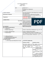 Content Standard Performance Standard: I. Objectives