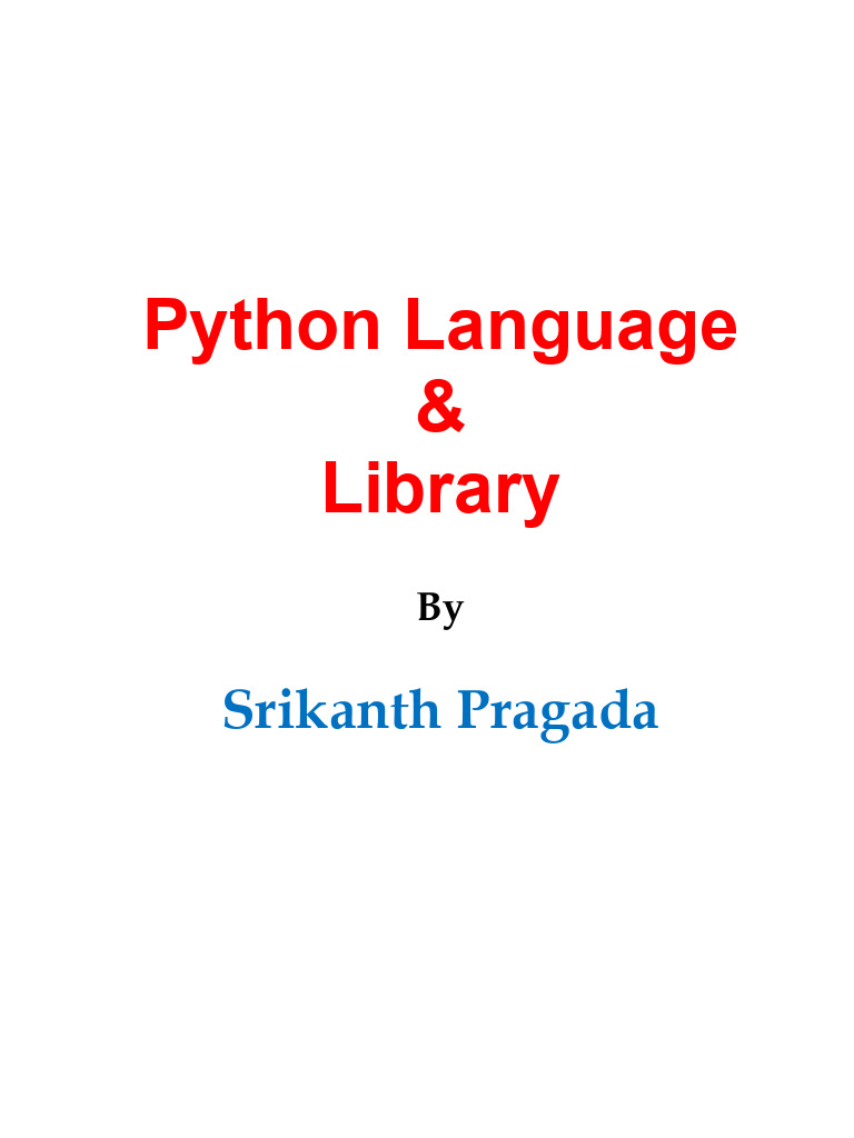 Python Course Material - Srikanth Pragada | Download Free PDF | Boolean ...